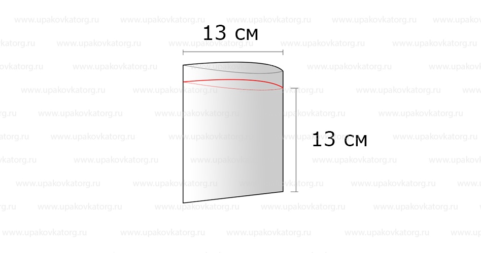 Схематичное изображение товара - Пакеты zip-lock 13х13 см квадратный, ПВД, с замком зип лок