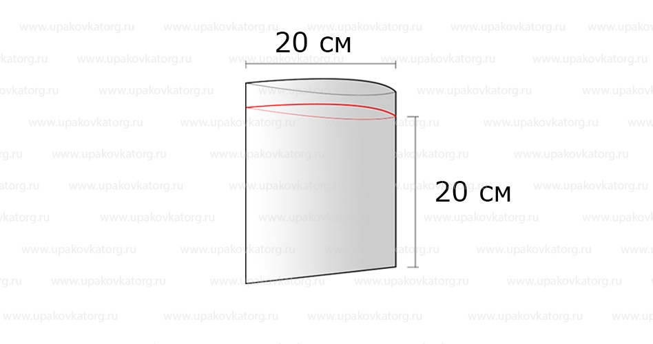Схематичное изображение товара - Пакеты zip-lock 20х20 см, ПВД, с замком зип лок