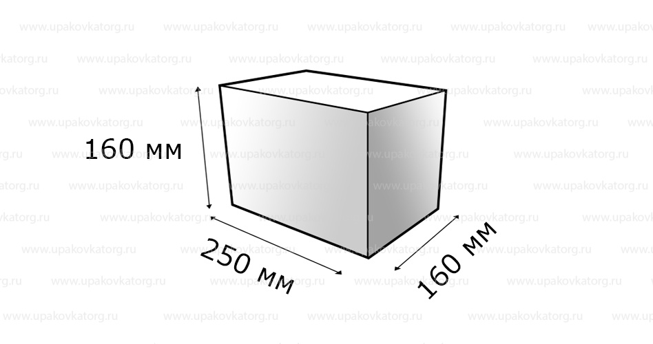 Схематичное изображение товара - Картонная коробка 215*160*160 мм четырёхклапанная