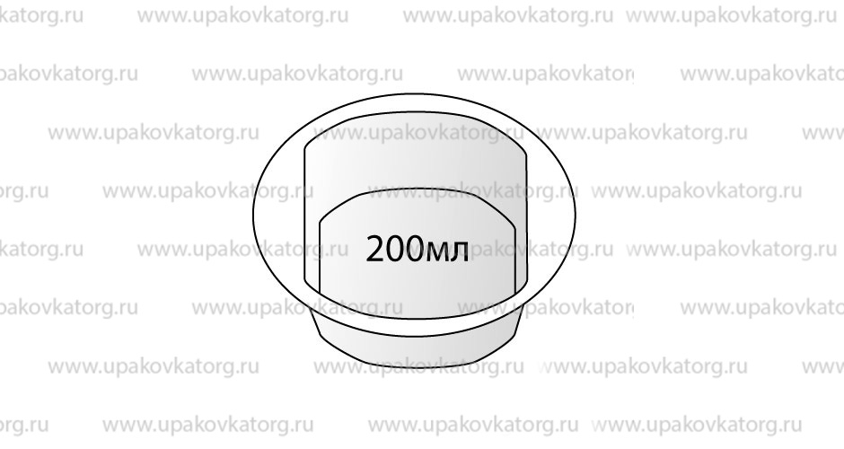 Схематичное изображение товара - Пластиковая тарелка 200 мл, ПП 
