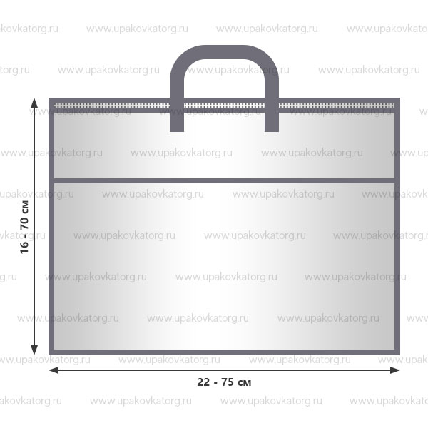 Схематичное изображение товара - Сумка плоская для одежды и текстиля из ПВХ