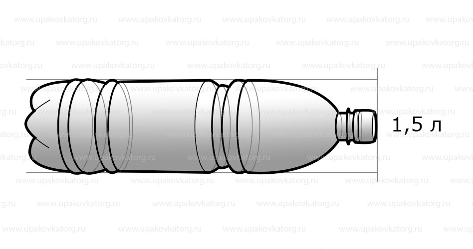 Схематичное изображение товара - Бутылка для кваса 1,5 литра прозрачная
