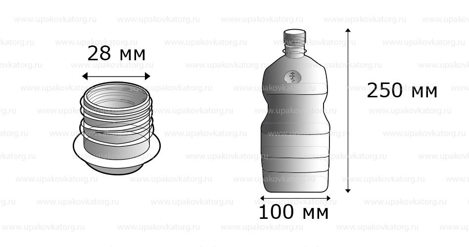 Схематичное изображение товара - Бутылка для святой воды объёмом 1 литр