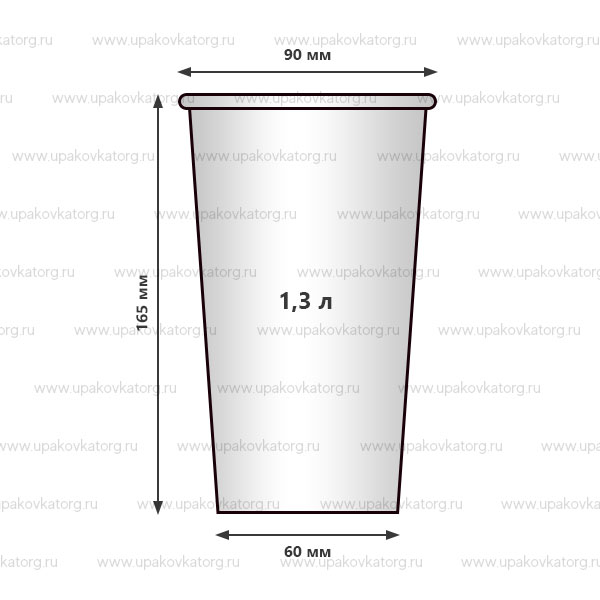 Схематичное изображение товара - Стакан бумажный V 24 (объем 0,7 л) для попкорна