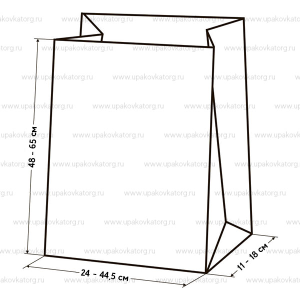 Схематичное изображение товара - Бумажные мешки открытые 2-х слойные крафт