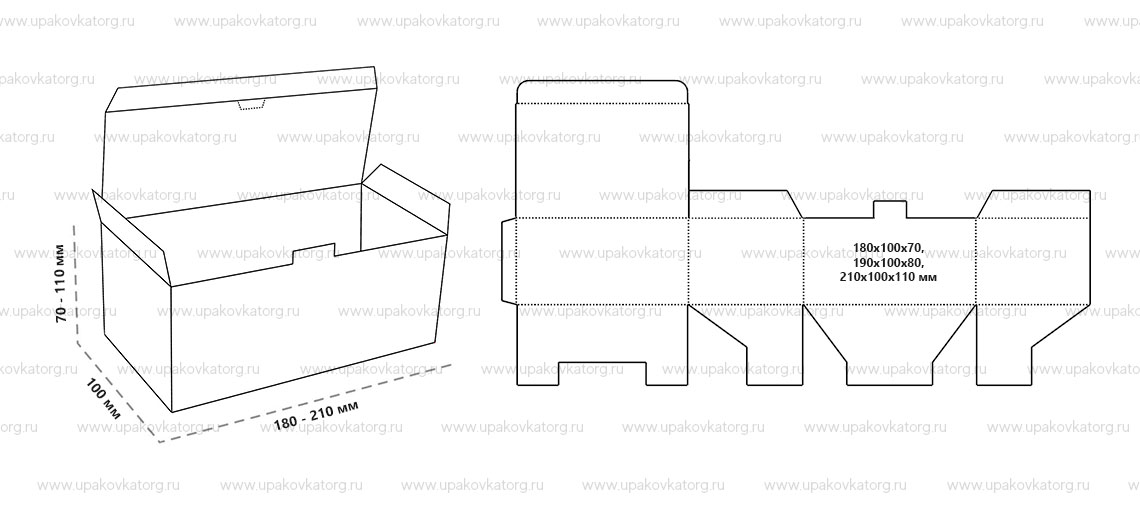 Схематичное изображение товара - Коробки для медицинских масок картонные