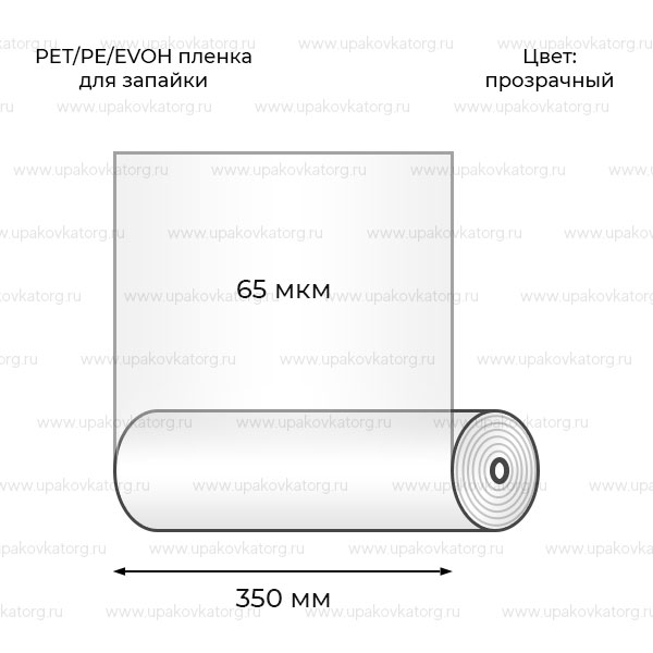 Схематичное изображение товара - PET/PE/EVOH пленка для запайщиков 350 мм