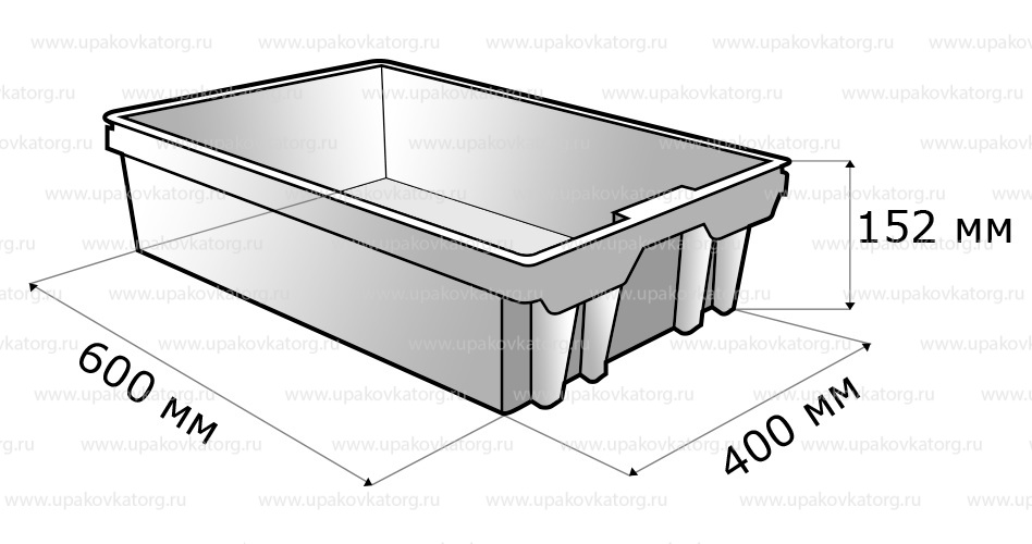 Схематичное изображение товара - Лоток для хлеба 600x400x152 мм, дно и стенки перфорированные