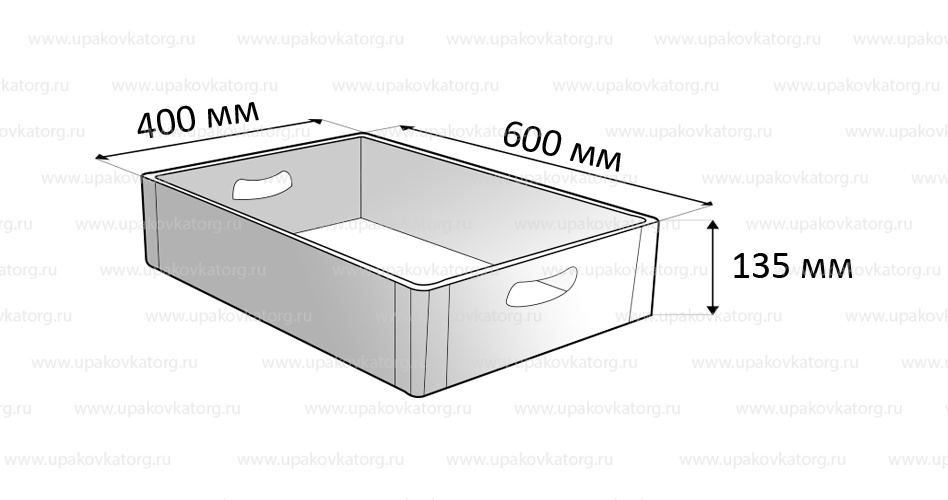 Схематичное изображение товара - Ящик для помидор 26л дно и стенки перфорированные