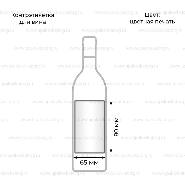 Схематичное изображение товара - Контрэтикетка для вина