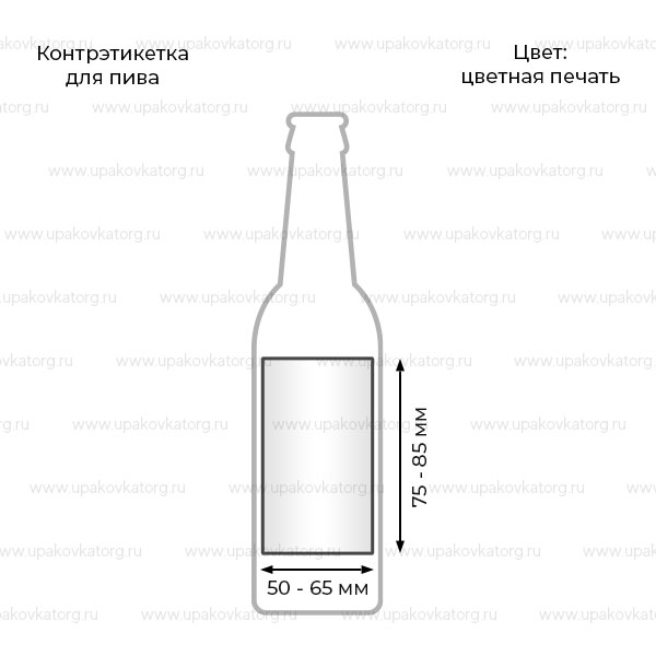 Схематичное изображение товара - Контрэтикетка для пива