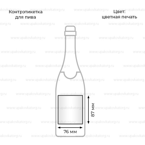 Схематичное изображение товара - Контрэтикетка для шампанского