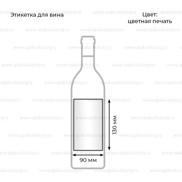 Схематичное изображение товара - Этикетка для вина