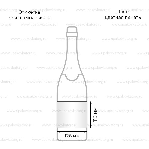 Схематичное изображение товара - Этикетка для шампанского