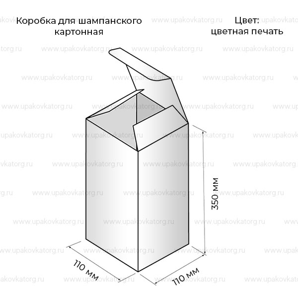 Схематичное изображение товара - Коробка для шампанского из картона