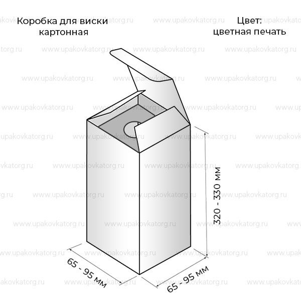 Схематичное изображение товара - Коробка для виски картонная