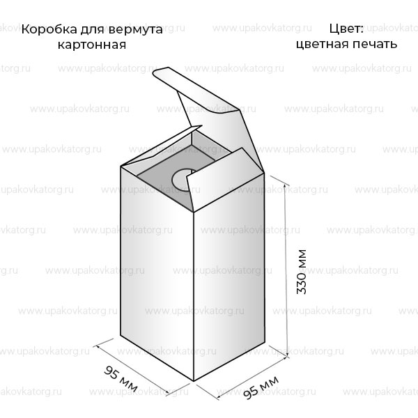 Схематичное изображение товара - Коробка для вермута из картона 