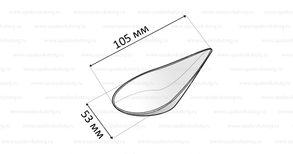 Схематичное изображение товара - Соусница из сахарного тростника 105х53 мм