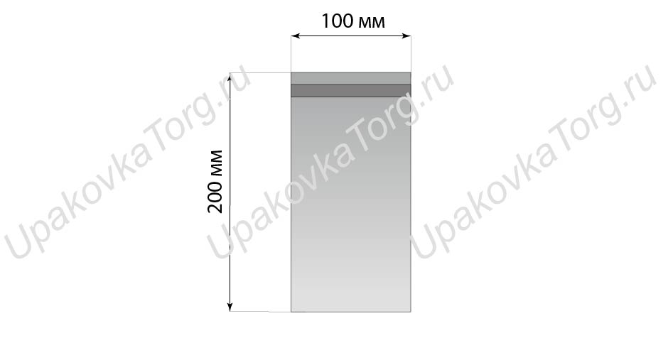 Схематичное изображение товара - Самоклеящиеся пакеты из крафт-бумаги 100х200 мм