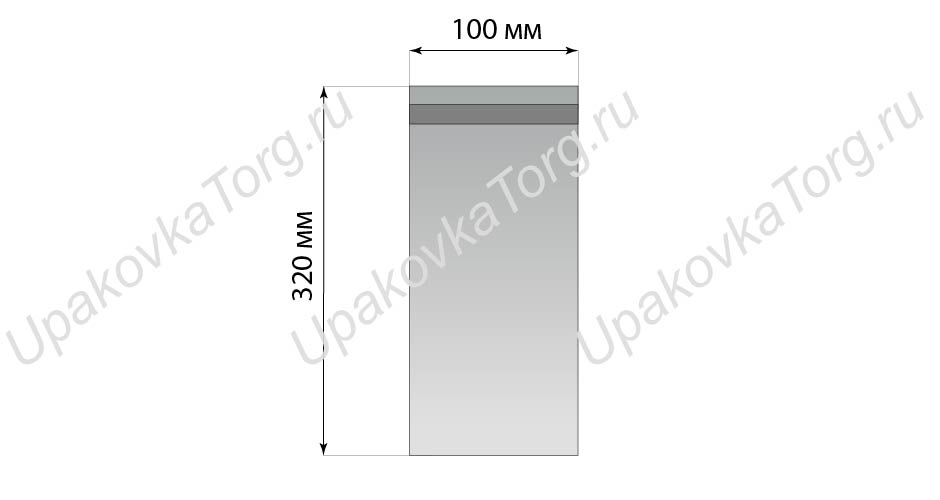 Схематичное изображение товара - Самоклеящиеся пакеты из крафт-бумаги 100х320 мм