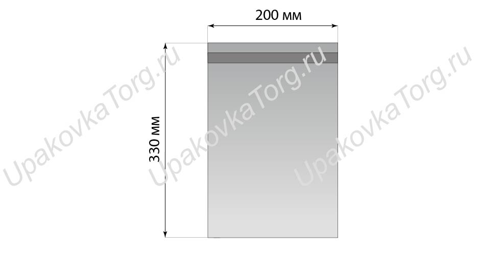 Схематичное изображение товара - Самоклеящиеся пакеты из крафт-бумаги 200х330 мм