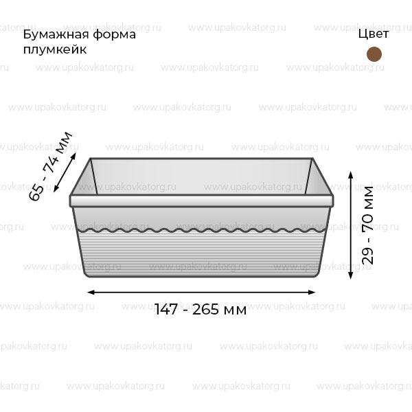 Схематичное изображение товара - Бумажная форма плумкейк