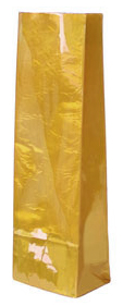 Бумажный пакет золотого цвета для фасовки чая, кофе U2585
