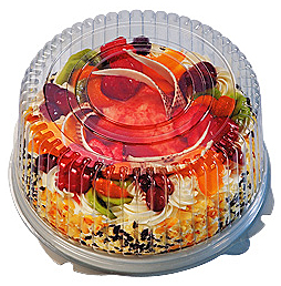 Пластиковая упаковка для торта круглая с прозрачной крышкой