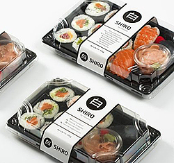 Упаковка для суши с этикеткой