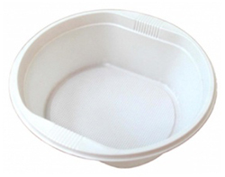 белая глубокая пластиковая тарелка 350 мл